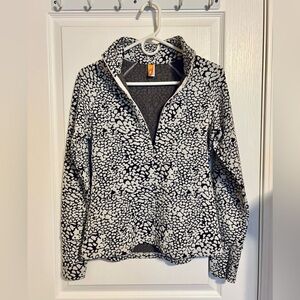 Lucy Brown and White Half-zip Pullover size small Workout Ready